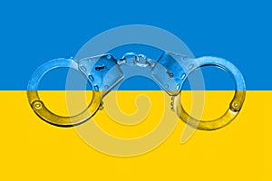 Ukrainian Flag and Handcuffs