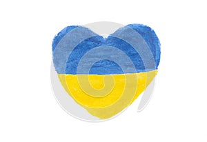 Ukrainian flag in heart shape