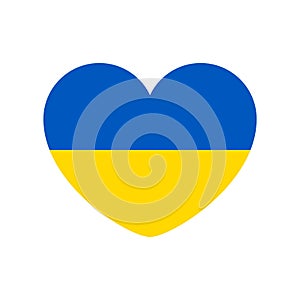 Ukrainian flag on a heart shape, Ukraine, vector illustration