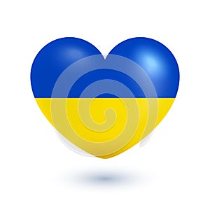 Ukrainian flag on a heart shape, Ukraine, vector illustration