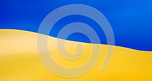 Ukrainian flag. realistic illustration. Waves, shadow and bright areas. National symbols of Ukraine.