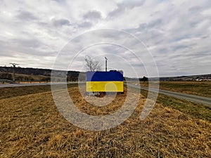 Ukrainian flag in support of Ukrainians in the war