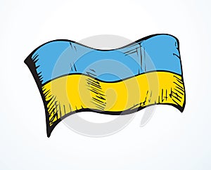 Ukrainian Flag. Vector drawing icon