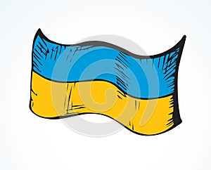 Ukrainian Flag. Vector drawing icon