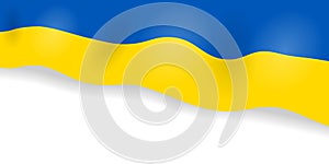 Ukrainian flag yellow blue color. Symbol of freedom and democracy in Ukraine photo