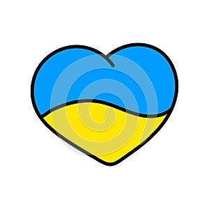 Ukrainian heart icon illustration isolated on white background. Vector EPS 10.