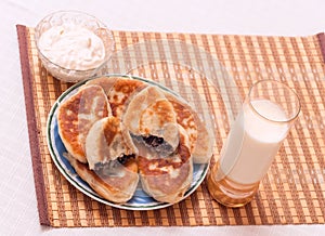 Ukrainian homemade meat pies on a plate