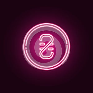 Ukrainian hryvnia coin neon icon. Elements of Banking set. Simple icon for websites, web design, mobile app, info graphics