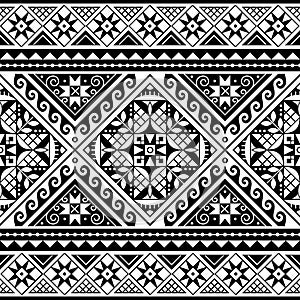 Ukrainian Hutsul Pysanky vector seamless pattern - traditional Easter eggs repetitive design styled as the folk art backgrounds fr