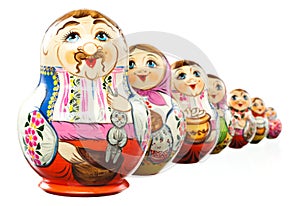 Ukrainian matrioshka doll isolated. clipping path