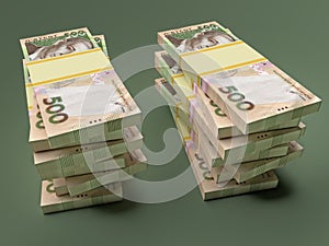 Ukrainian money hryvnia on color background