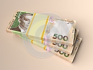 Ukrainian money hryvnia on color background