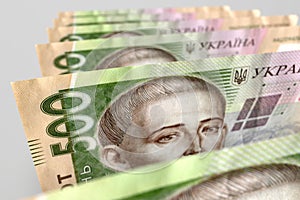 Ukrainian money is hryvnia. Focus on one bill. The concept of business and finance