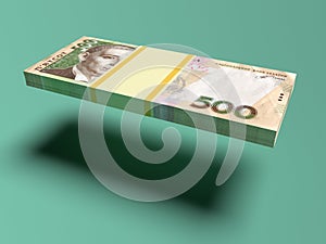 Ukrainian money hryvnia with shadow