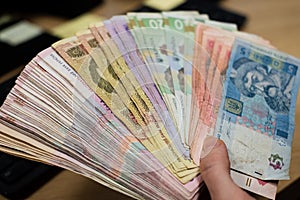 Ukrainian money Ukraine hryvnia paper notes UAH