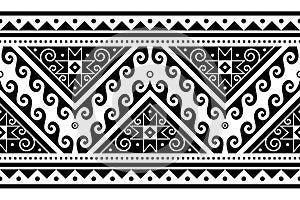 Hutsul Pisanky - traditional Ukrainian Easter eggs vector seamless pattern or long border inspired by folk art from Ukraine in bla photo