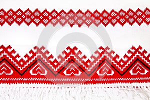 Ukrainian national ornament embroidery closeup