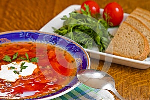 Ukrainian national red borsch