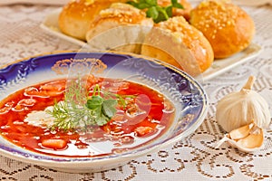 Ukrainian national red borsch