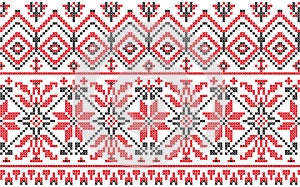 Ukrainian ornament - cross-stitch on a white