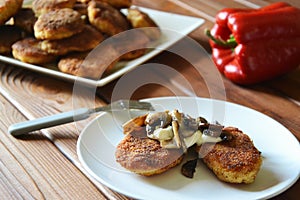 Ukrainian potatoe pancakes with mushrooms