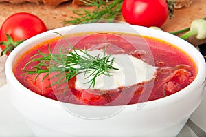 Ukrainian and russian national borsch