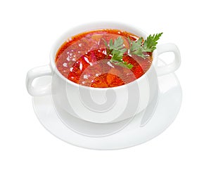 Ukrainian and russian national red soup - borsch