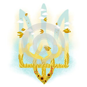 Ukrainian Trident , state symbols, illustration