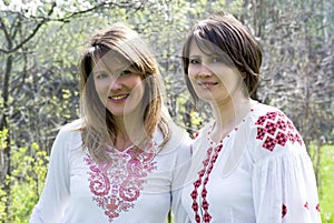 Ukrainian women in traditional dress