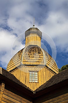 Ukranian Memorial Memorial Ucraniano  wooden roof and wooden windows in Curitiba, Brazil