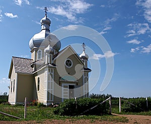 Ukranian Orthodox Church Against A Blue Sky