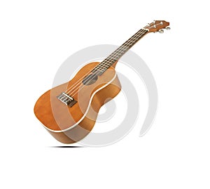 Ukulele hawaiian guitar isolated on white background.
