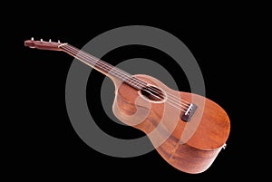 Ukulele, Hawaiian guitar, on white background.