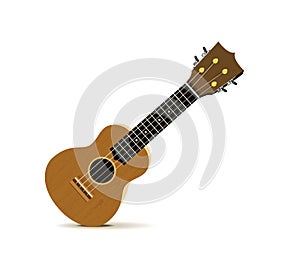 Ukulele - Hawaiian musical instrument. Vector illustration on white photo