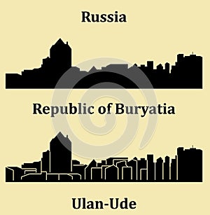 Ulan Ude, Russia city silhouette