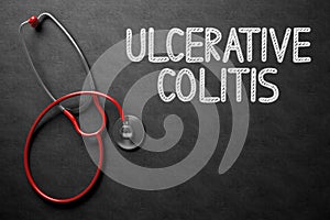 Ulcerative Colitis Concept on Chalkboard. 3D Illustration.