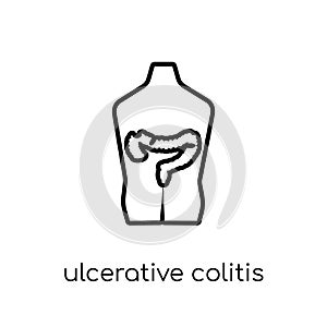 Ulcerative colitis icon. Trendy modern flat linear vector Ulcerative colitis icon on white background from thin line Diseases col