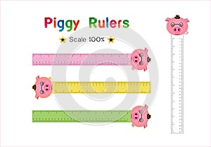Ulers Inch and metric rulers Vector isolated set