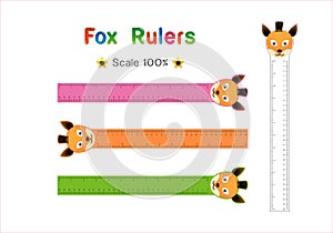 Ulers Inch and metric rulers Vector isolated set
