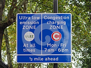 ULEZ (Ultra low emission zone) and C (Congestion charging zone photo