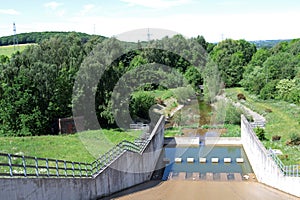 The water channel from Ulley Reservoir POV2, in Rotherham, South Yorkshire, England. photo