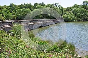 Bridge across Ulley Reservoir, 2 in Rotherham, South Yorkshire, England. photo