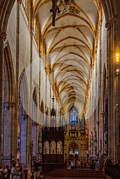 Ulm, Germany, August 17, 2022: Interior of the Cathedral in Germ