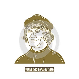 Ulrich Zwingli 1484-1531 was a leader of the Reformation in Switzerland. Christian figure photo