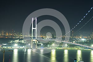 Ulsan Bridge and Factory Night View in Korea