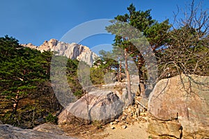 Ulsanbawi rock in Seoraksan National Park, South Korea