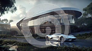 Ultimate Blend of Luxury Living and High-Tech Cars: Bionic House with Supercool Supercars