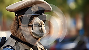 The Ultimate Camel Police Officer: Photorealistic And Street-savvy