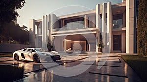 Ultimate extravagance: Luxury house and sleek supercars