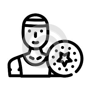 Ultimate flying disc beach sport line icon vector illustration